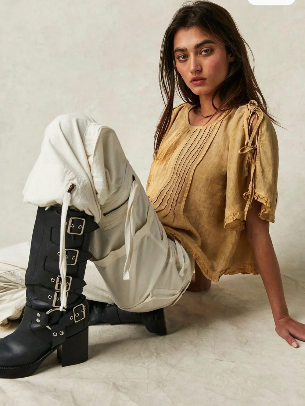 Free People Last Time Stacked Parachute Pants (professionally died BLUE)